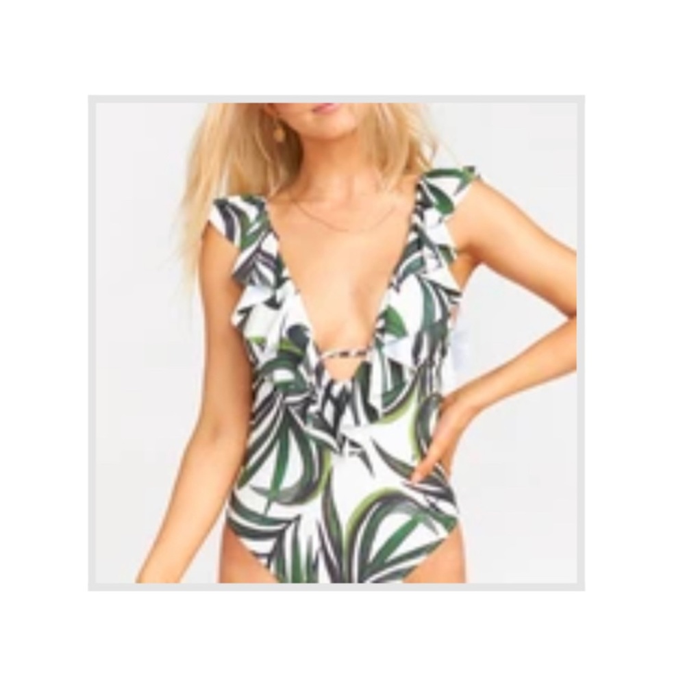 NWOT SMYM One Piece Palm Print Swimsuit, Sz. S